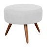 Puff Banqueta Redondo Classic Suede Branco - DS Estofados - 1