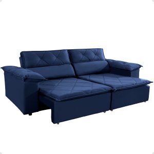 Sofá Isabela 3 Lugares 2,10 Conforto Estilo e Durabilidade Pillow Top:azul