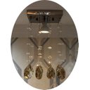 Ver imagem 3 de Lustre de Cristal para Quarto com 40cm de Altura na Base de Inox Polido Espelhado com 14x14cm