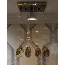 Ver imagem 2 de Lustre de Cristal para Quarto com 40cm de Altura na Base de Inox Polido Espelhado com 14x14cm
