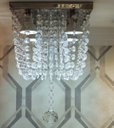 Ver imagem 1 de Lustre em Cristal e Acrílico para Sala Ou Quarto com 25cm de Altura na Base de Inox Espelhado 20x20cm