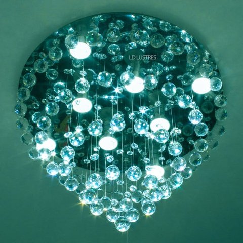 Lustre Torre de Cristal Legítimo com 30mm Base Redonda de Inox com 50cm de Diâmetro