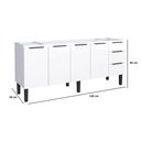 Ver imagem 2 de Gabinete Armário Cozinha Jupter 2.00 Mt 100% Aço P/ Pia -balção 200 Cm -4 Portas - 3 Gavetas:branco