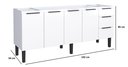 Ver imagem 2 de Gabinete Armário Cozinha Jupter 2.00 Mt 100% Aço P/ Pia -balção 200 Cm -4 Portas - 3 Gavetas:branco