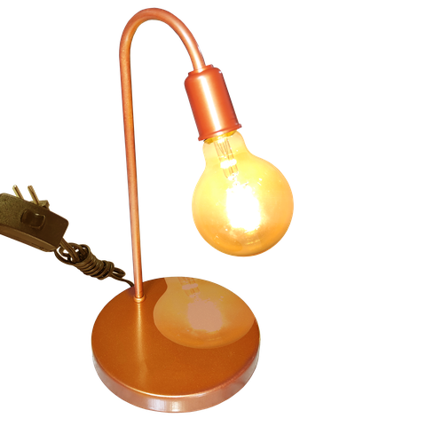 Abajur Cobre Conforto Visual Leitura Minimalista Decoração