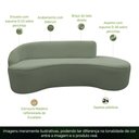 Ver imagem 3 de Sofá Curvo 3 Lugares 180cm Eron Braço Direito Bouclé Verde Claro - Nexta Casa