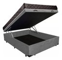 Ver imagem 2 de Cama Box Baú Casal Conforto Suede Cinza + Colchão Casal Conforto Espuma D23 Com EPS 24x138x188