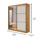 Ver imagem 3 de Guarda Roupa Mdf Atenas 2 Portas Espelho Cinamomo Off White