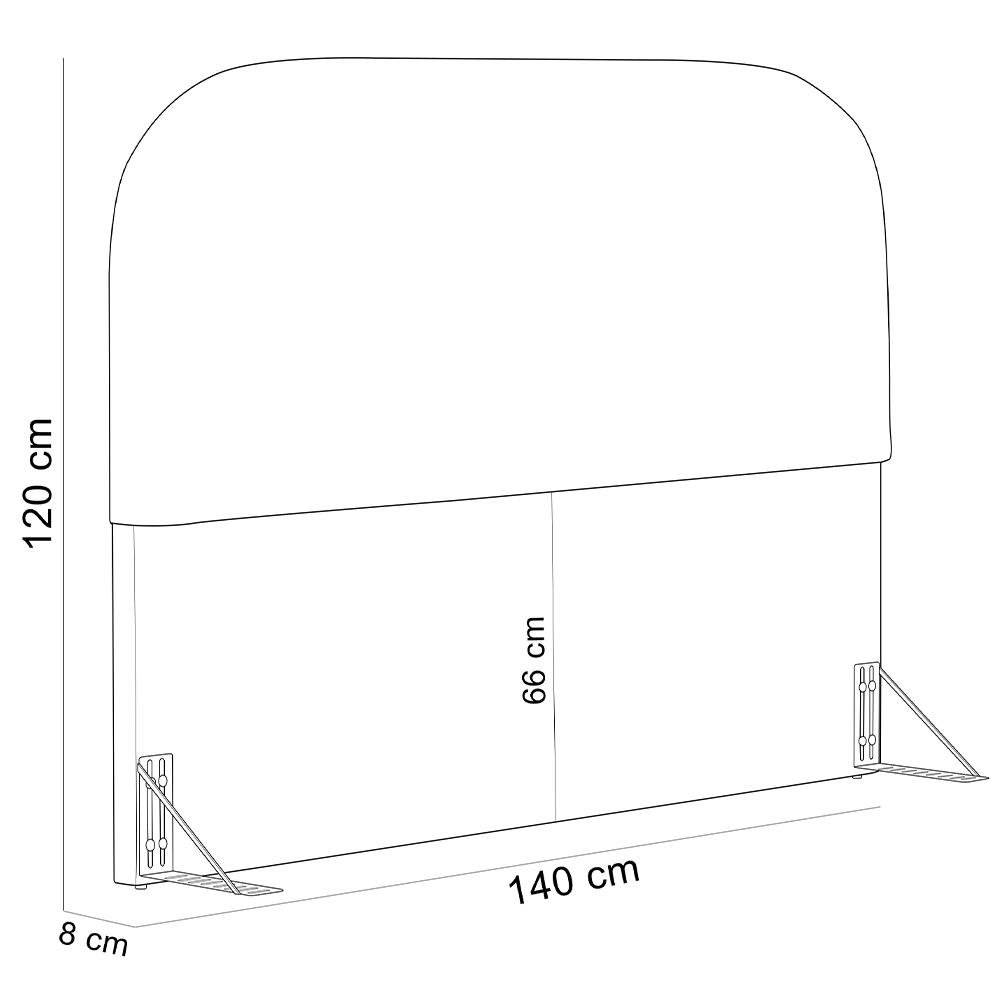 Cabeceira Cama Box Casal 140cm Orgânica Lanna W01 Linho Cru - Lyam Decor - 5