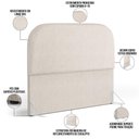 Ver imagem 4 de Cabeceira Cama Box Casal 140cm Orgânica Lanna W01 Linho Cru - Lyam Decor