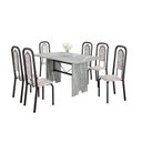 Ver imagem 2 de Conjunto para Sala de Jantar com 6 Cadeiras Lara Preto/Bege