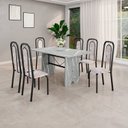 Ver imagem 1 de Conjunto para Sala de Jantar com 6 Cadeiras Lara Preto/Bege