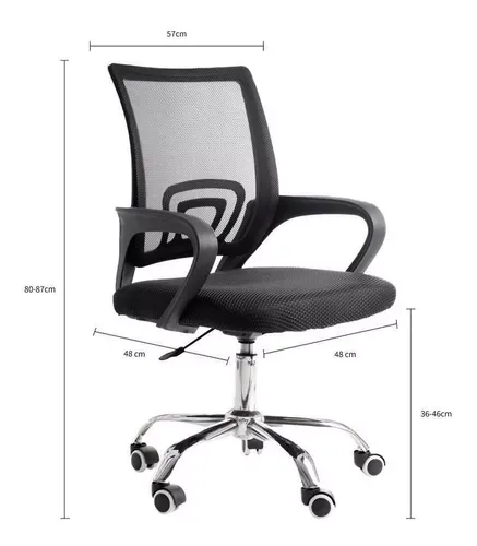 Vig Cadeira de Escritório Diretor Ergonomia Tela Mesh - Preta - 3