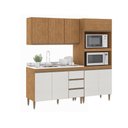 Ver imagem 2 de Cozinha Compacta Paris 3 Peças Menu Móveis Freijó/Branco