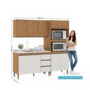 Ver imagem 3 de Cozinha Compacta Paris 3 Peças Menu Móveis Freijó/Branco