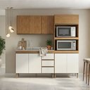 Ver imagem 1 de Cozinha Compacta Paris 3 Peças Menu Móveis Freijó/Branco
