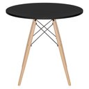 Ver imagem 3 de Mesa jantar cozinha Eames Eiffel com tampo laminado 80 cm Preto