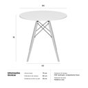 Ver imagem 2 de Mesa jantar cozinha Eames Eiffel com tampo laminado 80 cm Preto