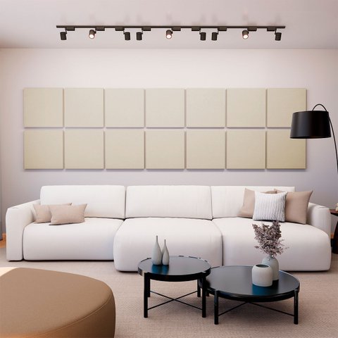 Painel Acústico Absorvedor Decorativo 60x60 Soft Linho Maestra Acústica:creme