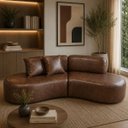 Ver imagem 3 de Sofá 200cm Luxo Sala Virginia 2 Lugares Corino Modena: Whisky