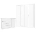 Ver imagem 1 de Guarda Roupa e Cômoda Infantil Tutto New Branco Acetinado - Matic
