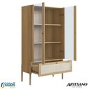 Ver imagem 3 de Cristaleira Bar Oslo 2 Portas 1 Gaveta 83cm Palinha Hanover ou Nero Base Madeira - Artesano