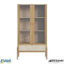 Ver imagem 5 de Cristaleira Bar Oslo 2 Portas 1 Gaveta 83cm Palinha Hanover ou Nero Base Madeira - Artesano