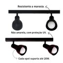 Ver imagem 6 de Kit 2 Luminária Trilho Spot Duplo 2 Lâmpadas E-27 Cor:preto
