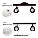 Ver imagem 2 de Kit 2 Luminária Trilho Spot Duplo 2 Lâmpadas E-27 Cor:preto