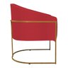 Poltrona Decorativa Sala de Estar Recepção Luiza Base de Ferro Dourado Suede Vermelho - ADJ Decor - 5