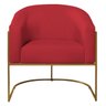 Poltrona Decorativa Sala de Estar Recepção Luiza Base de Ferro Dourado Suede Vermelho - ADJ Decor - 2