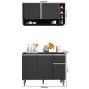 Ver imagem 2 de Kit Balcão de Cozinha e Armário Aéreo Elis Cinza