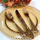 Ver imagem 4 de 6 Pratos P/refeições Cristal Bolinhas Pearl Âmbar 28cm Wolff