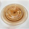 6 Pratos P/refeições Cristal Bolinhas Pearl Âmbar 28cm Wolff - 2
