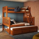 Ver imagem 1 de Treliche Com Cama De Casal Com 3 Gavetas 100% Madeira Maciça