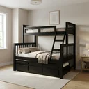 Ver imagem 1 de Treliche Cama Casal em Madeira Maciça com Cama Auxiliar e 3 Gavetas Tabaco Marrom