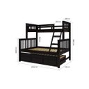 Ver imagem 3 de Treliche Cama Casal em Madeira Maciça com Cama Auxiliar e 3 Gavetas Tabaco Marrom