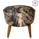 Ver imagem 1 de Banqueta Puff Redondo de Couro Legítimo com Pelo 40 X 40 Pés Removíveis