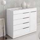 Ver imagem 1 de Cômoda Quarto de Solteiro 111cm 4 Gavetas Amel Branco A15 - Mpozenato