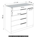 Ver imagem 4 de Cômoda Quarto de Solteiro 111cm 4 Gavetas Amel Branco A15 - Mpozenato