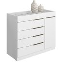 Ver imagem 2 de Cômoda Quarto de Solteiro 111cm 4 Gavetas Amel Branco A15 - Mpozenato