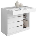 Ver imagem 5 de Cômoda Quarto de Solteiro 111cm 4 Gavetas Amel Branco A15 - Mpozenato