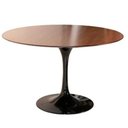 Ver imagem 1 de Mesa de Jantar Tulipa Saarinen Redonda 80 Cm Tampo Imbuia Base Preta