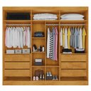 Ver imagem 3 de Guarda-Roupa Casal Oslo 6 Portas 6 Gavetas 100% Mdf com Espelho Peroba/Off White - Mademarques