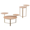 Ver imagem 1 de Kit Mesa de Centro e Mesa Lateral para Sala Pés Metálicos Dari A03 Hanover Dourado - Lyam Decor