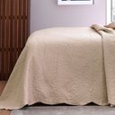 Ver imagem 3 de Kit Cobre Leito Bordado Queen 3 Peças 260x240cm Ipê Bege Bouti Jolitex