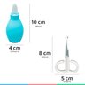 Kit Cuidados do Bebê Com Pente Escova Tesoura Aspirador Nasal Kit Recém-Nascido Lillo - Azul - 6
