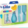 Kit Cuidados do Bebê Com Pente Escova Tesoura Aspirador Nasal Kit Recém-Nascido Lillo - Azul - 8