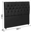 Ver imagem 2 de Cabeceira Box Estofada Veludo Cama Queen Bruna 160 - Preto