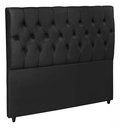 Ver imagem 1 de Cabeceira Box Estofada Veludo Cama Queen Bruna 160 - Preto